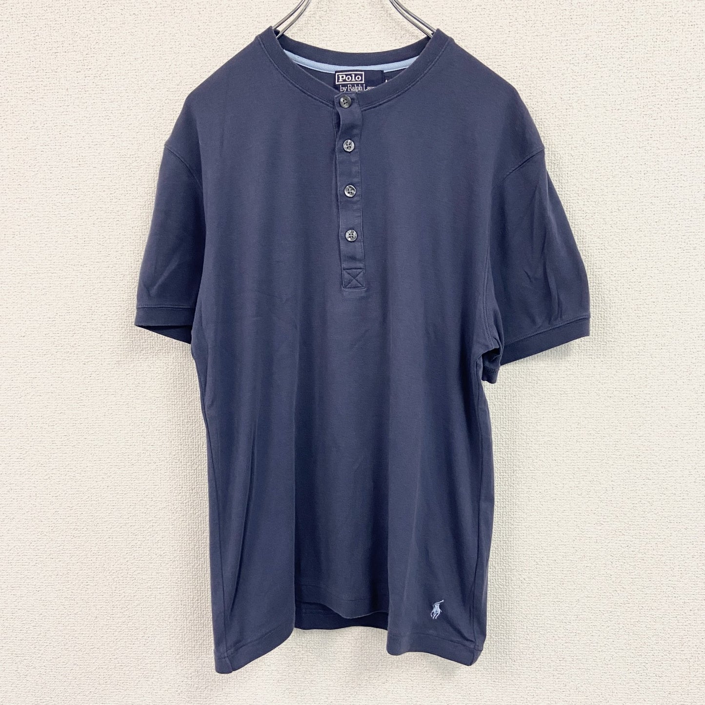 Polo By Ralph Lauren　ポロバイラルフローレン　半袖Tシャツ　ヘンリーネック　紺　ネイビー　Lサイズ