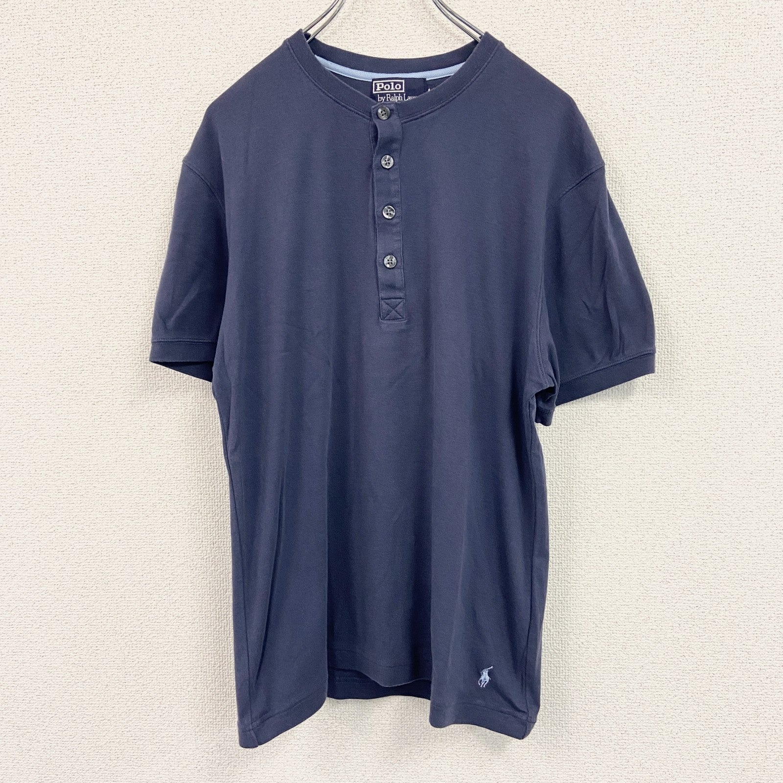 Polo By Ralph Lauren　ポロバイラルフローレン　半袖Tシャツ　ヘンリーネック　紺　ネイビー　Lサイズ