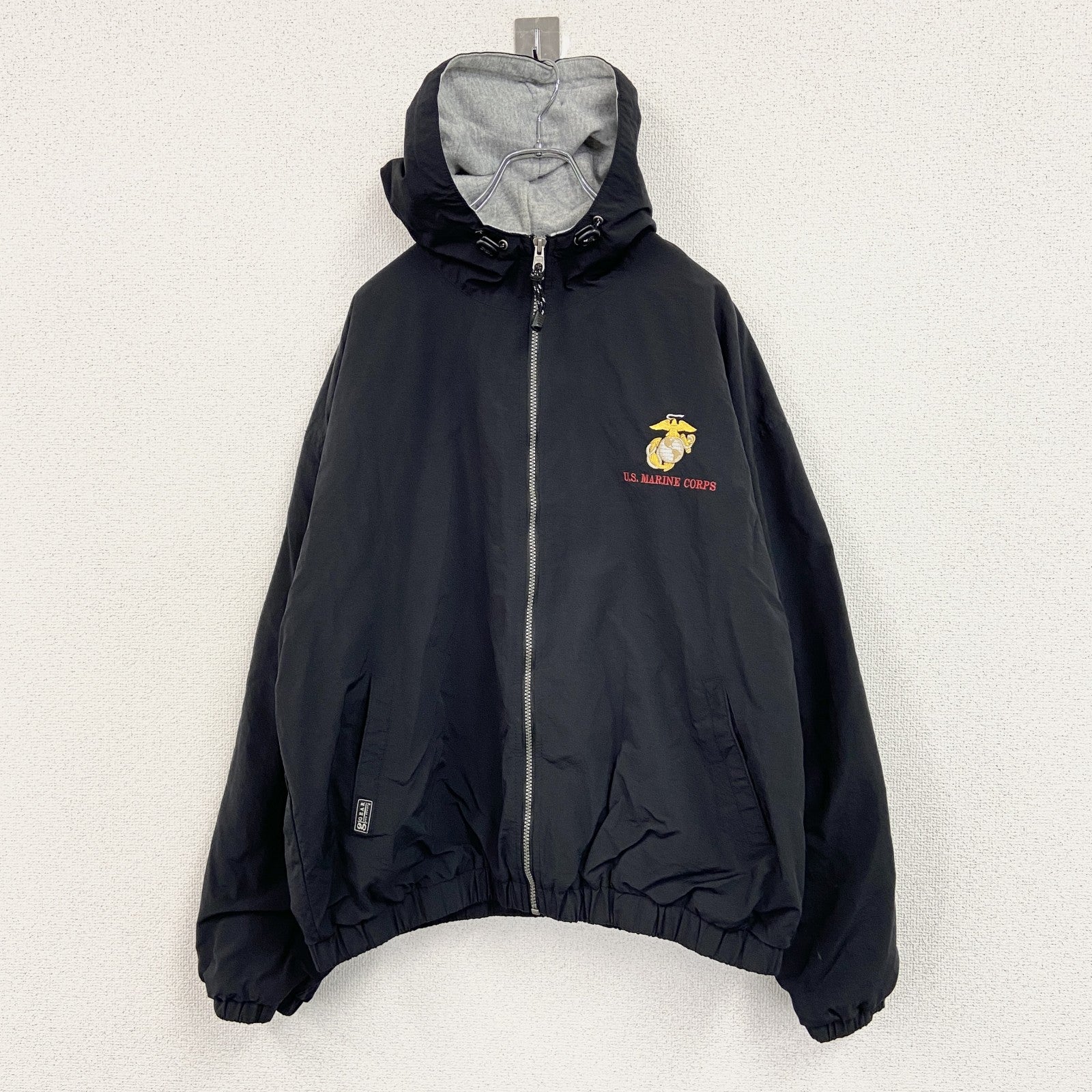 GEAR FOR SPORTS　USMC　フルジップナイロンジャケット　ミリタリー　黒　ブラック　XLサイズ