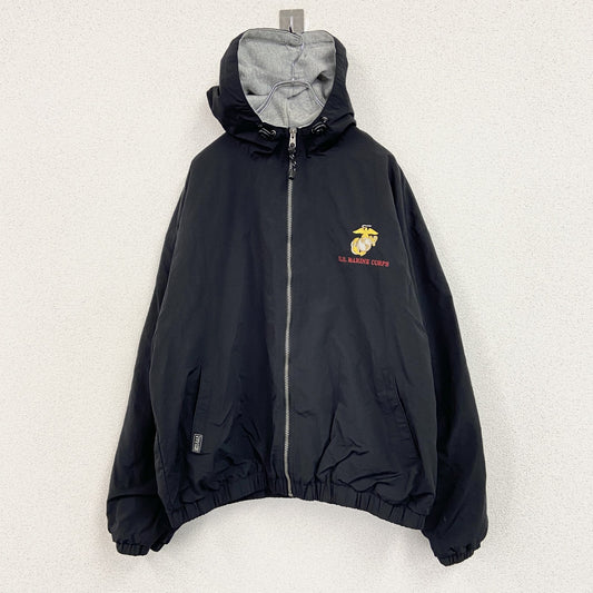 GEAR FOR SPORTS　USMC　フルジップナイロンジャケット　ミリタリー　黒　ブラック　XLサイズ