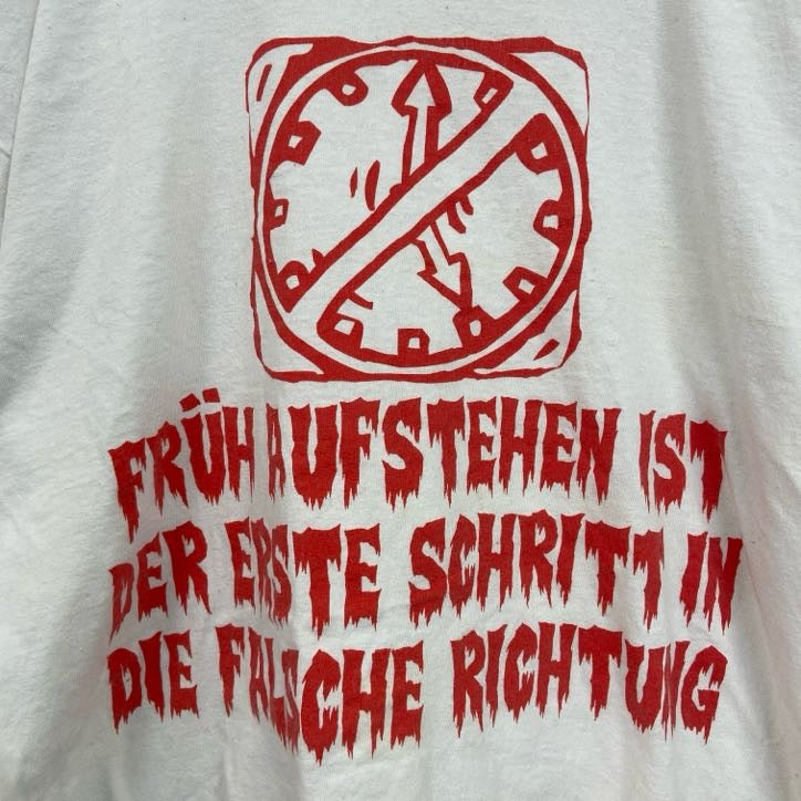 古着 used　GILDAN　ギルダン　半袖プリントTシャツ　クルーネック 　白　ホワイト　赤　レッド　Lサイズ