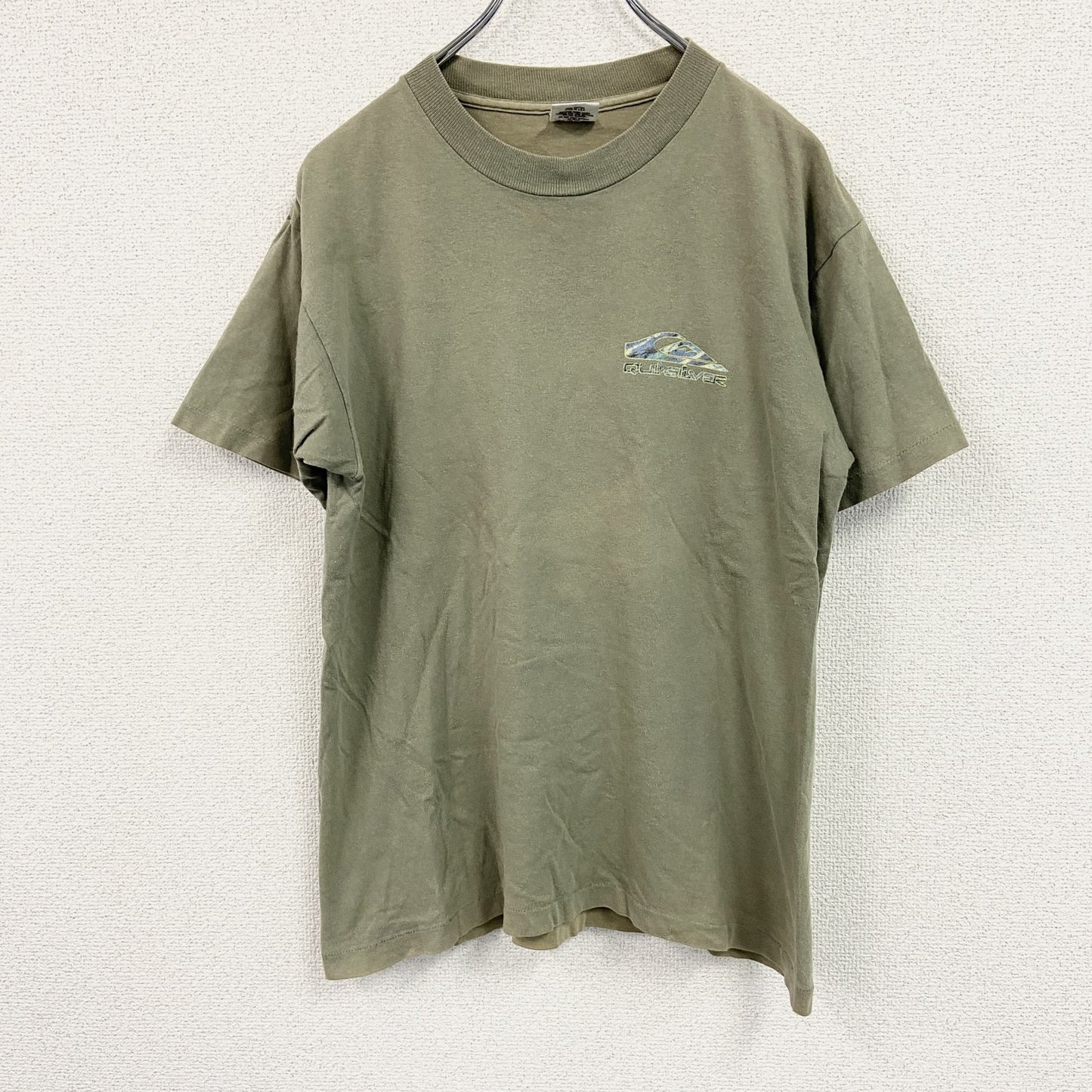 QUICKSILVER　クイックシルバー　半袖プリントTシャツ　カーキ　Sサイズ