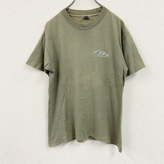 QUICKSILVER　クイックシルバー　半袖プリントTシャツ　カーキ　Sサイズ