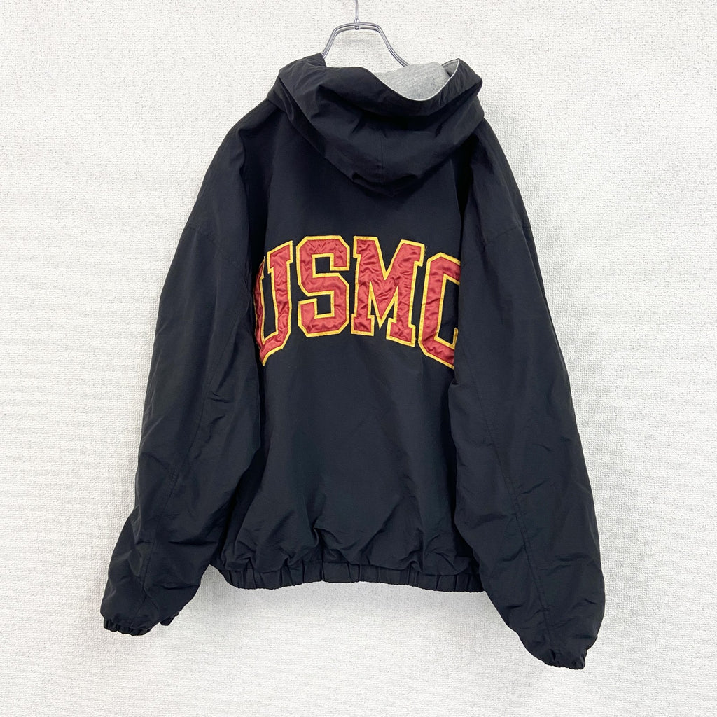 GEAR FOR SPORTS　USMC　フルジップナイロンジャケット　ミリタリー　黒　ブラック　XLサイズ