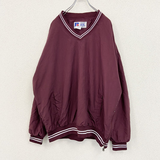 ～00s　RUSSELL　ラッセル　ナイロンプルオーバージャケット　ヴィンテージ　ボルドー　XXLサイズ