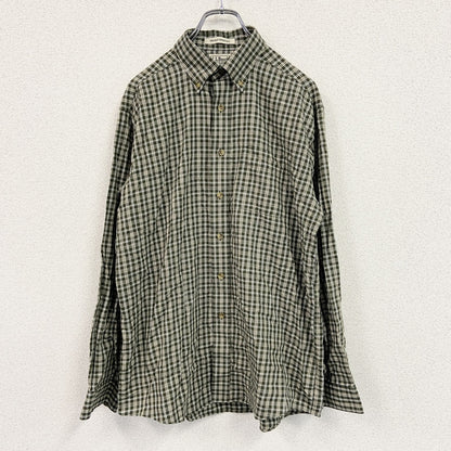 L.L.Bean　エルエルビーン　長袖ボタンダウンシャツ　チェック柄　緑　グリーン　Mサイズ