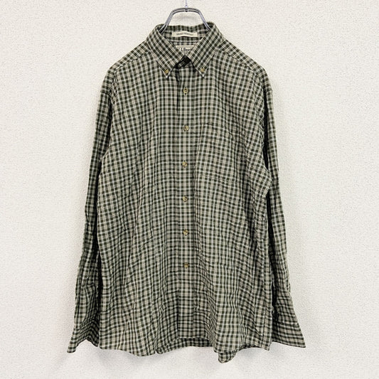 L.L.Bean　エルエルビーン　長袖ボタンダウンシャツ　チェック柄　緑　グリーン　Mサイズ