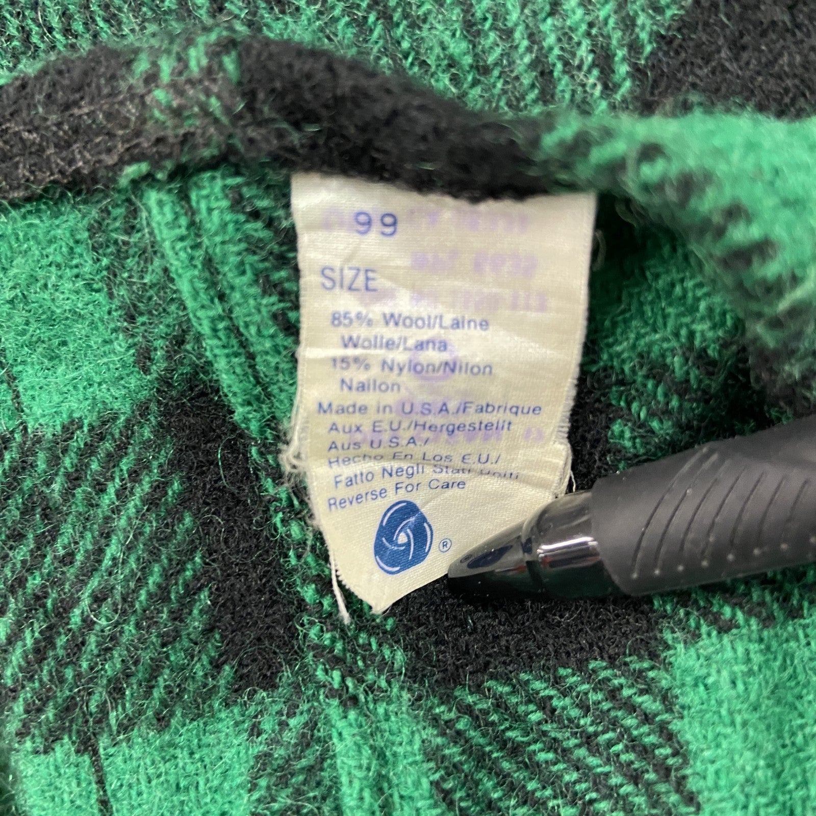 80s　Woolrich　ウールリッチ　ウールシャツ　ヴィンテージ　ブロックチェック　黒　ブラック　緑　グリーン　XLサイズ
