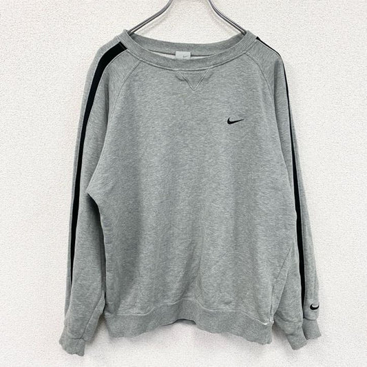 00s　NIKE　ナイキ　スウェット/トレーナー　前V　スウッシュ　ヴィンテージ　灰色　グレー　Mサイズ