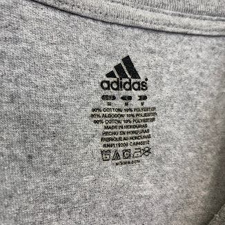 古着 used　adidas　アディダス　半袖プリントクルーネックTシャツ　ボクシング　スポーツ　グレー　Mサイズ