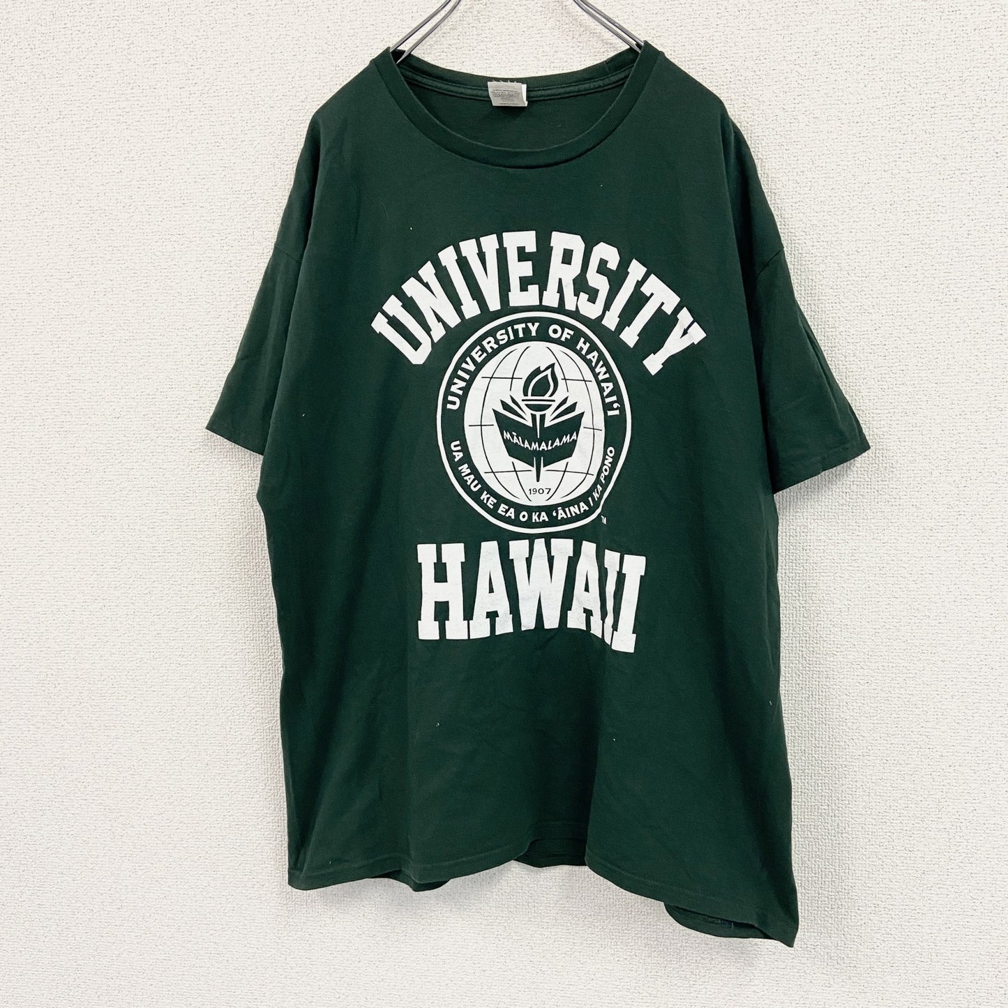 Hanes　ヘインズ　半袖カレッジプリントTシャツ　緑　グリーン　XLサイズ