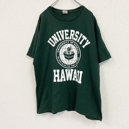 Hanes　ヘインズ　半袖カレッジプリントTシャツ　緑　グリーン　XLサイズ
