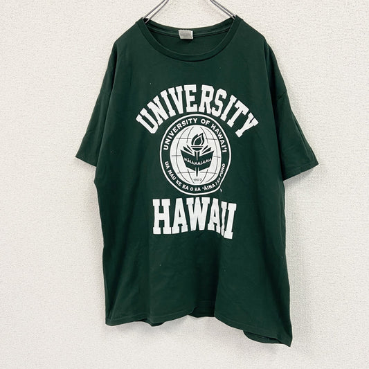 Hanes　ヘインズ　半袖カレッジプリントTシャツ　緑　グリーン　XLサイズ