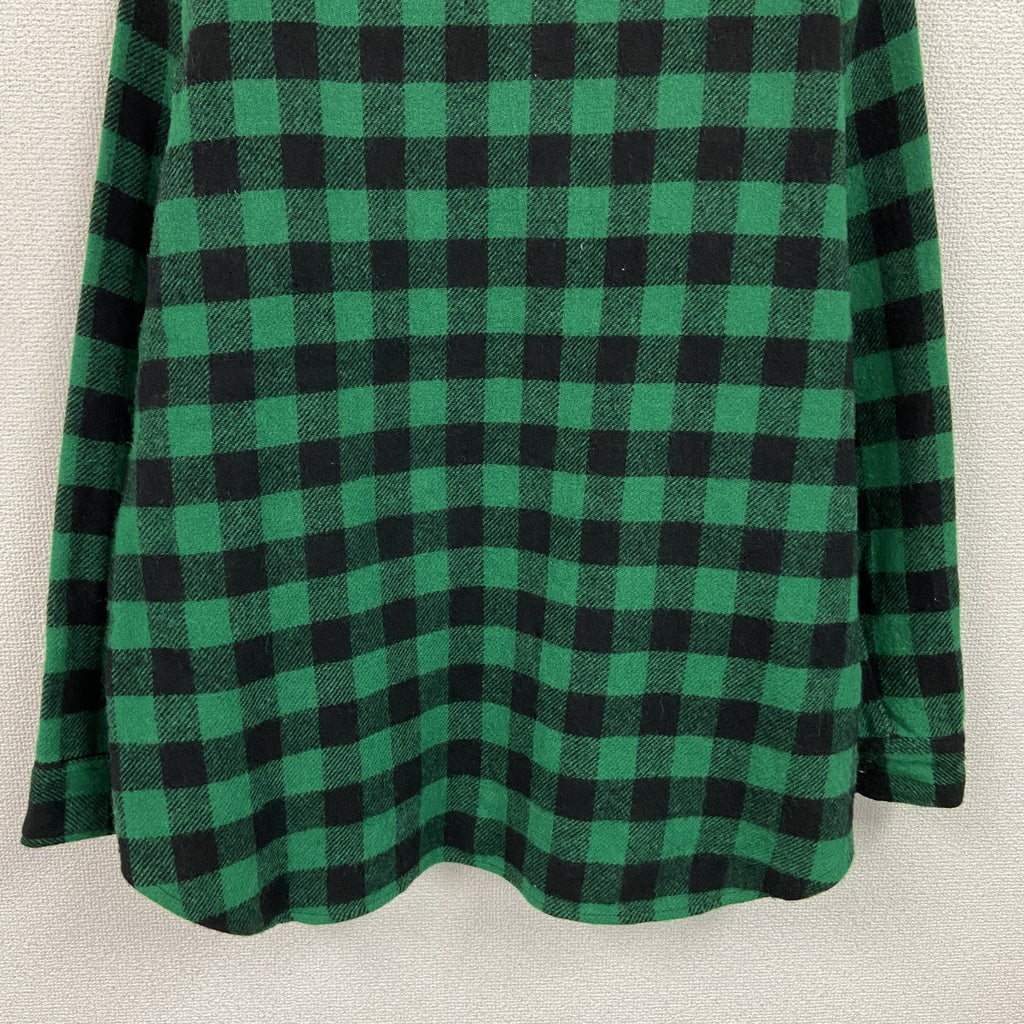 80s　Woolrich　ウールリッチ　ウールシャツ　ヴィンテージ　ブロックチェック　黒　ブラック　緑　グリーン　XLサイズ