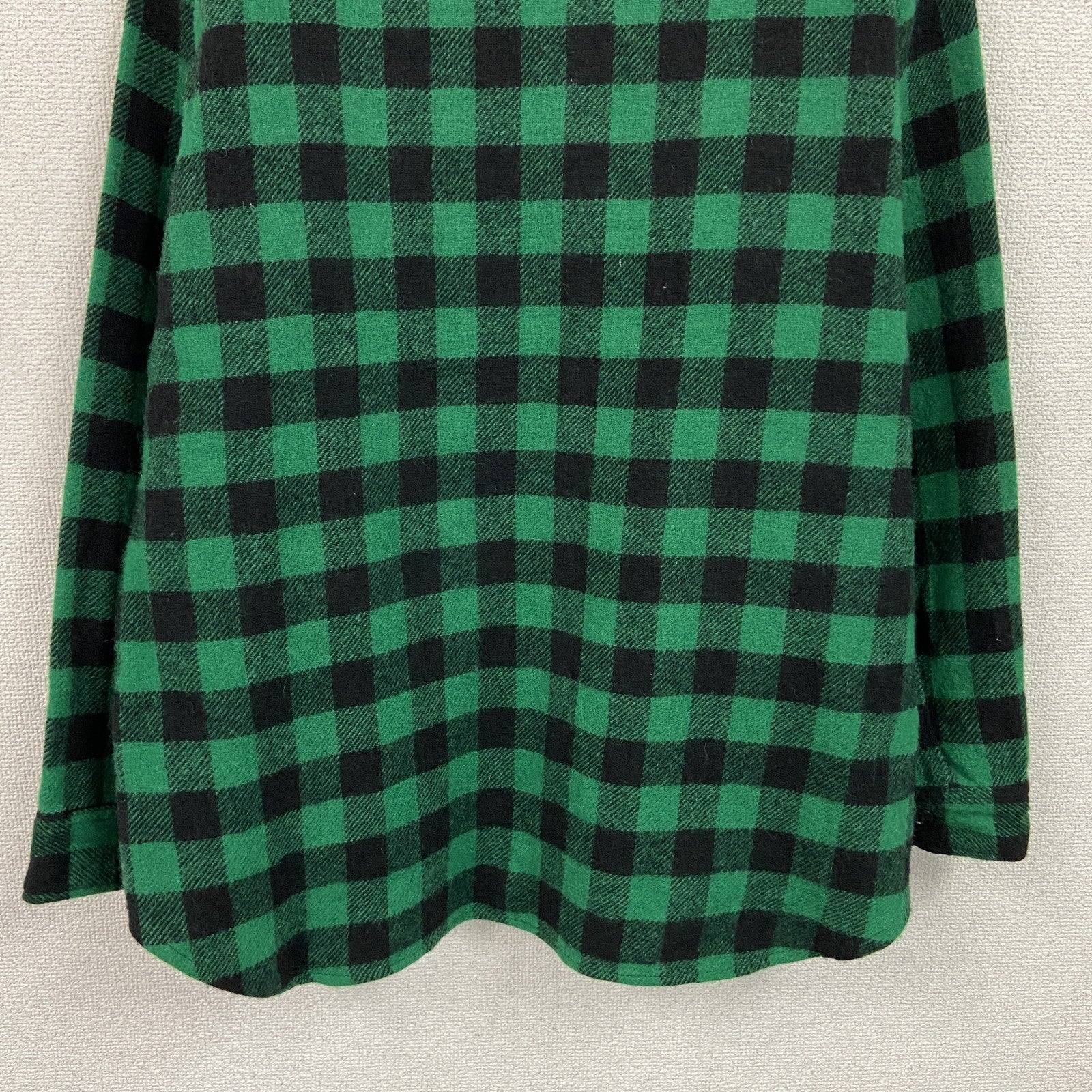 80s　Woolrich　ウールリッチ　ウールシャツ　ヴィンテージ　ブロックチェック　黒　ブラック　緑　グリーン　XLサイズ