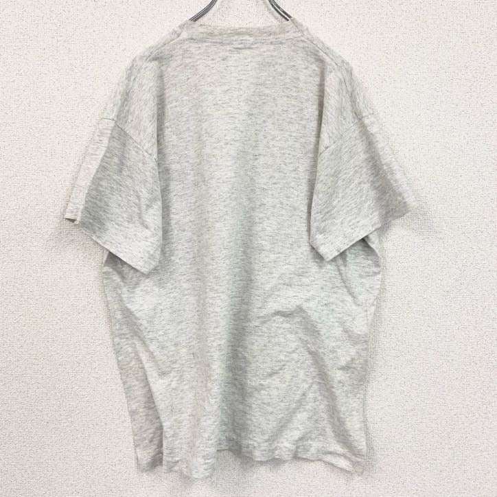 古着 used　90s　半袖アニマルプリントTシャツ　シングルステッチ　90s　クルーネック 　レトロ　犬　ブルドッグ　灰　グレー　
