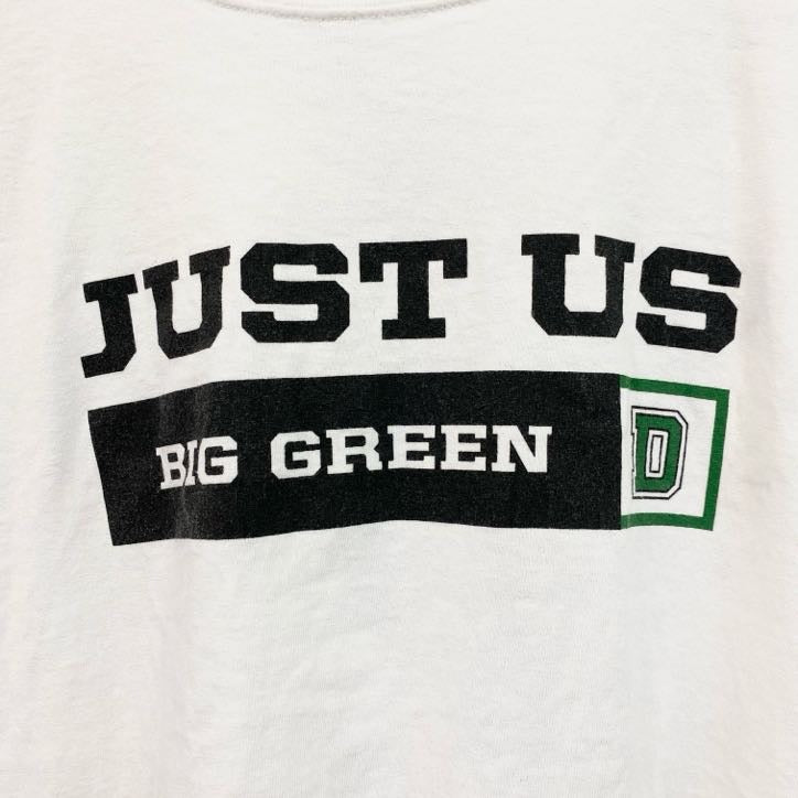古着 used　Champion　チャンピオン　長袖デザインプリントTシャツ　ロンT　背番号　BIG GREEN　白　XLサイズ