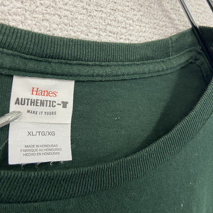 Hanes　ヘインズ　半袖カレッジプリントTシャツ　緑　グリーン　XLサイズ