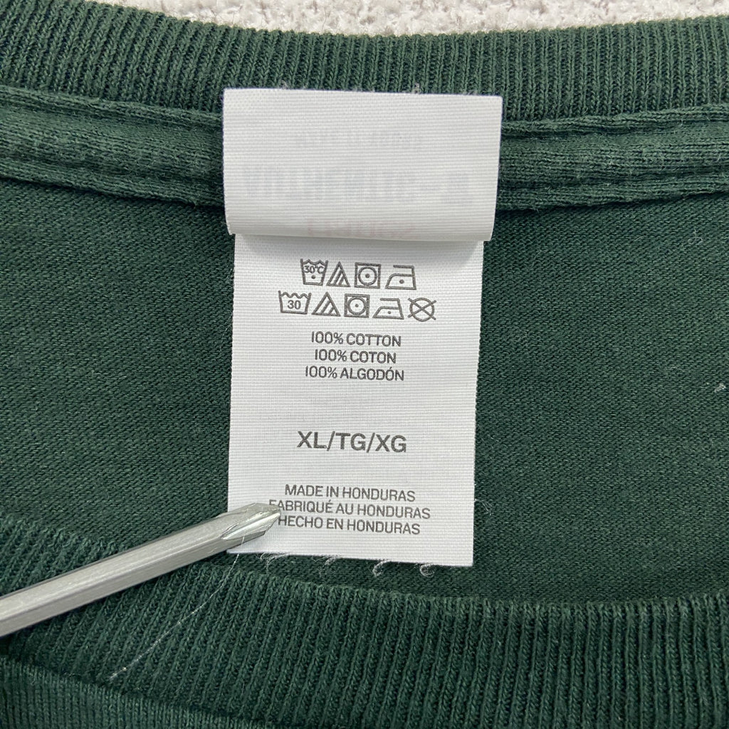 Hanes　ヘインズ　半袖カレッジプリントTシャツ　緑　グリーン　XLサイズ