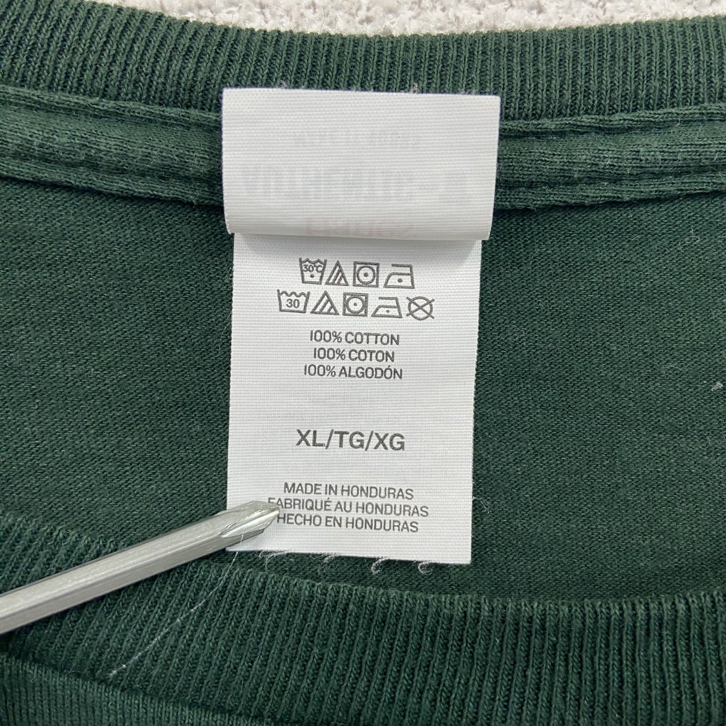 Hanes　ヘインズ　半袖カレッジプリントTシャツ　緑　グリーン　XLサイズ