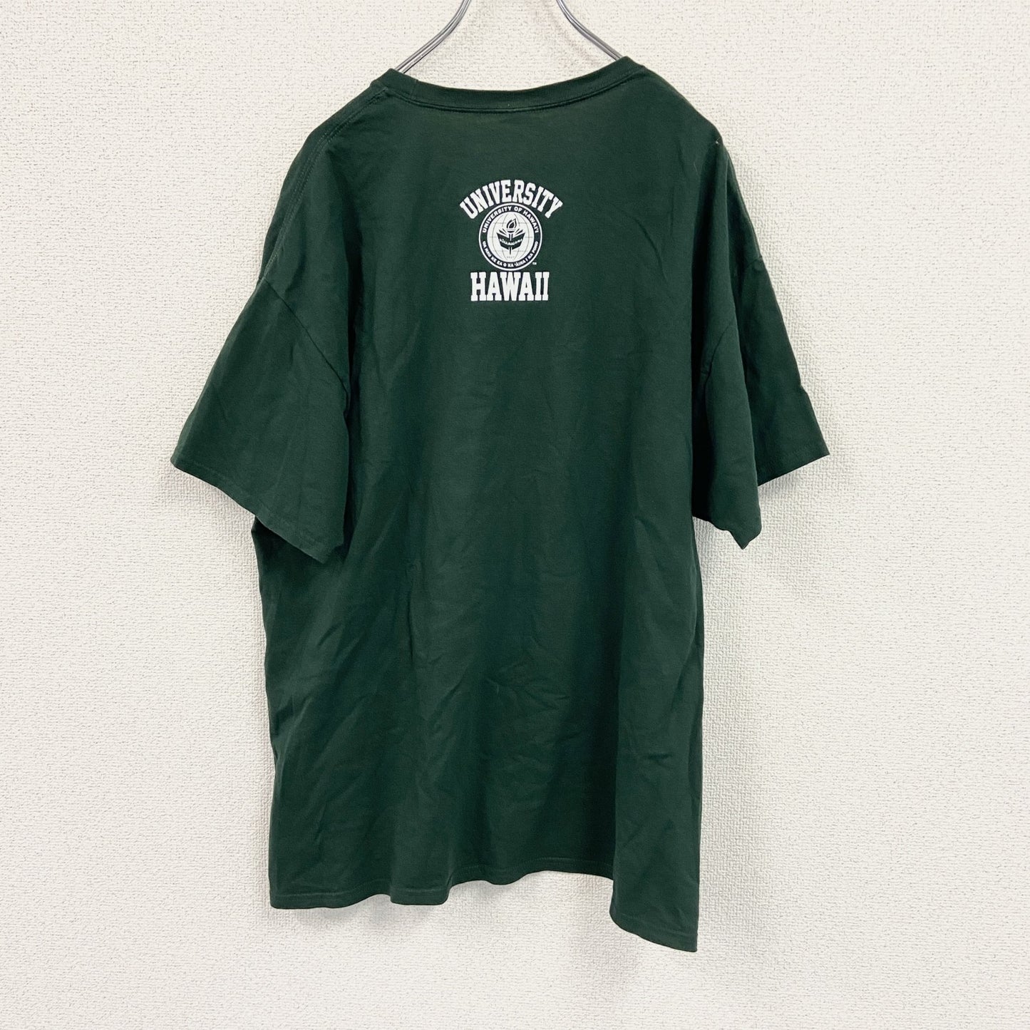 Hanes　ヘインズ　半袖カレッジプリントTシャツ　緑　グリーン　XLサイズ