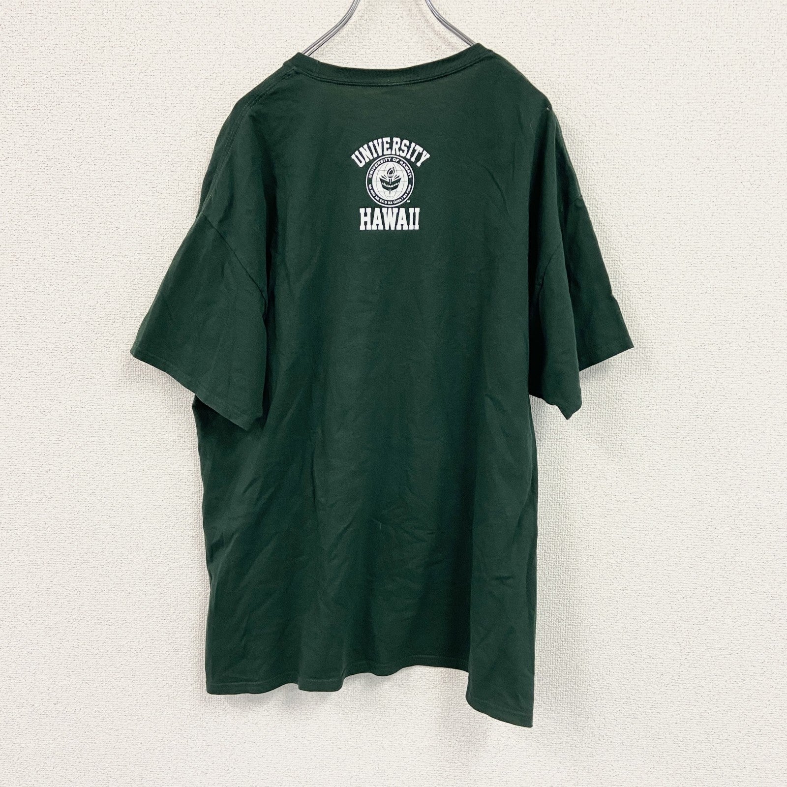 Hanes　ヘインズ　半袖カレッジプリントTシャツ　緑　グリーン　XLサイズ