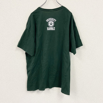 Hanes　ヘインズ　半袖カレッジプリントTシャツ　緑　グリーン　XLサイズ