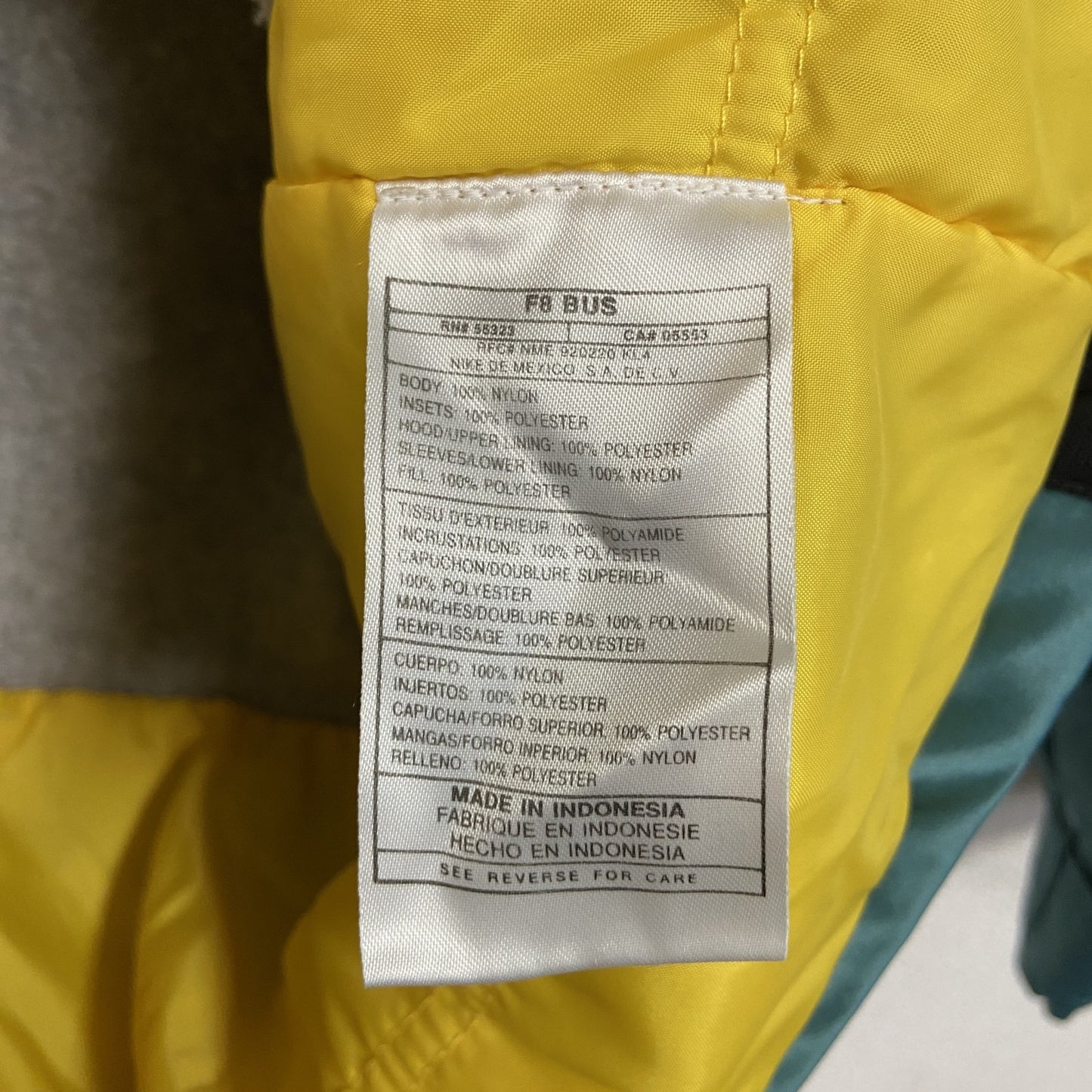 90s　NIKE　ナイキ　フルジップナイロンパーカー　ヴィンテージ　フリースライナー　水色　ライトブルー　Lサイズ