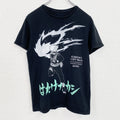 古着 used　半袖アニメプリントTシャツ　ナルト　はたけカカシ　黒　ブラック　クルーネック　レトロデザイン　Sサイズ