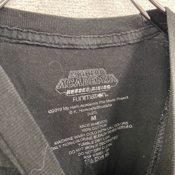 古着 used　僕のヒーローアカデミア　半袖アニメプリントTシャツ　レトロ　クルーネック　少年ジャンプ　黒　ブラック　Mサイズ