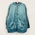 90s　NIKE　ナイキ　フルジップナイロンパーカー　ヴィンテージ　フリースライナー　水色　ライトブルー　Lサイズ