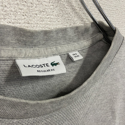 LACOSTE　ラコステ　半袖Tシャツ　ワンポイントロゴ　ワッフル生地　灰色　グレー　Mサイズ