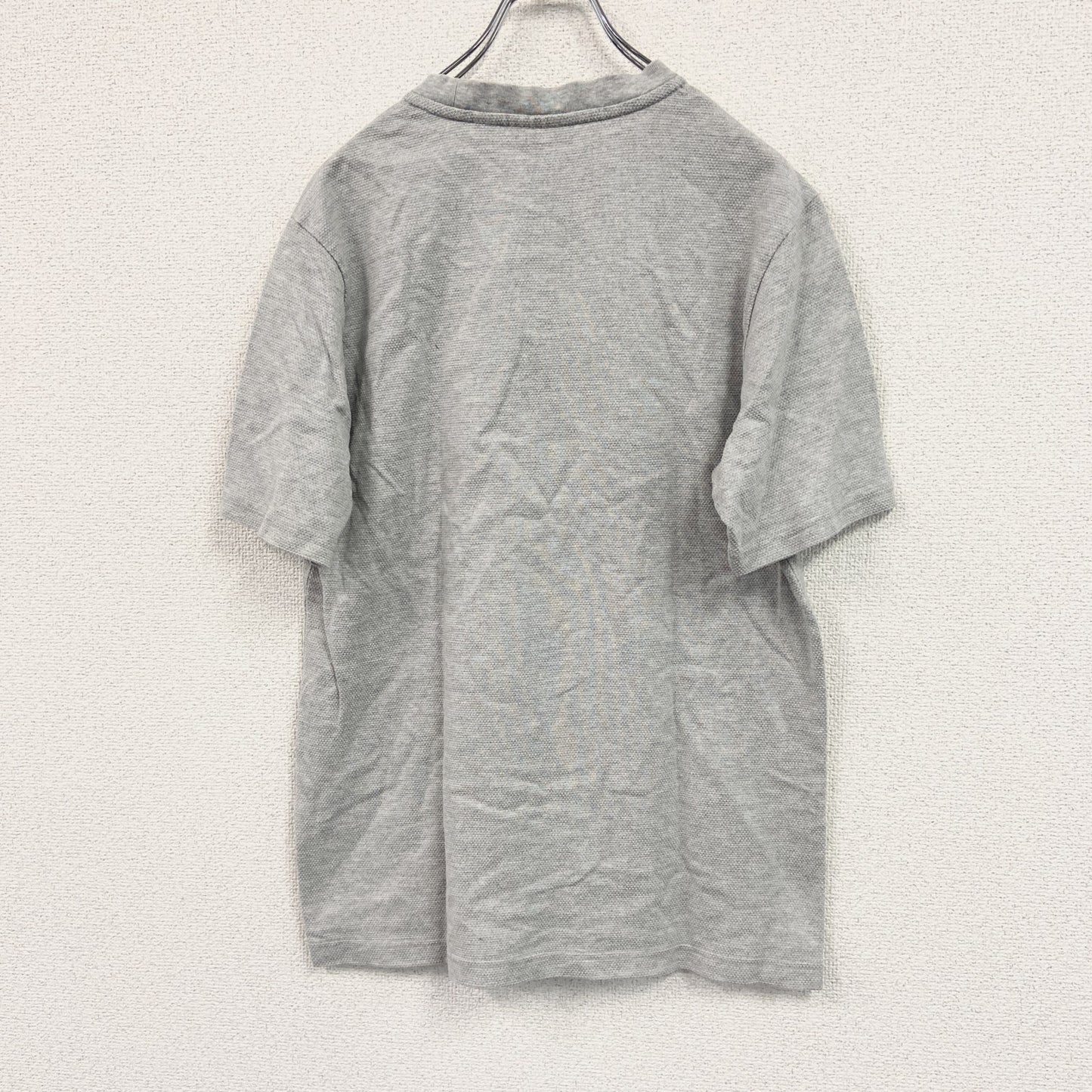 LACOSTE　ラコステ　半袖Tシャツ　ワンポイントロゴ　ワッフル生地　灰色　グレー　Mサイズ