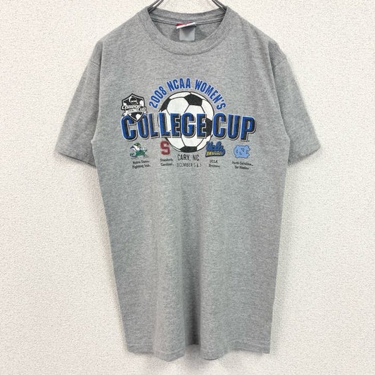 古着 used　90s　00s　Champion　半袖プリントTシャツ　サッカー　カレッジカップ　グレー　ヴィンテージ　Mサイズ