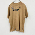 NIKE　ナイキ　半袖プリントTシャツ　ペインティングデザイン　からし色　Sサイズ
