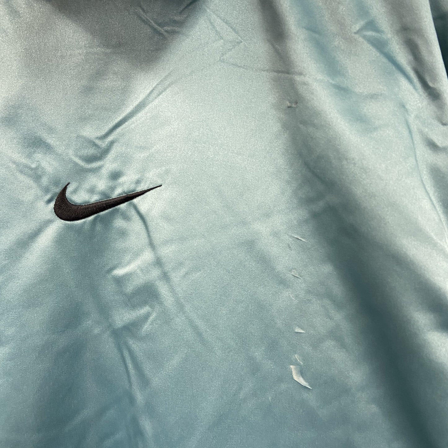 90s　NIKE　ナイキ　フルジップナイロンパーカー　ヴィンテージ　フリースライナー　水色　ライトブルー　Lサイズ