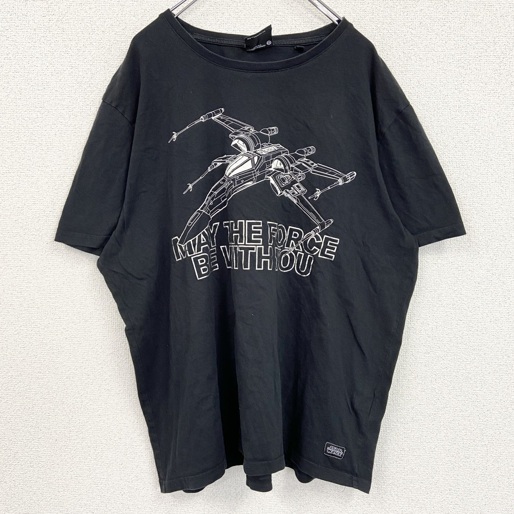 古着 used　STAR WARS　スターウォーズ　半袖ムービープリントTシャツ　レトロ　クルーネック　黒　ブラック　XXLサイズ