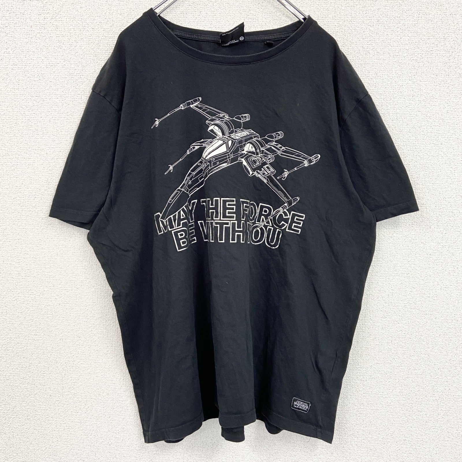 古着 used　STAR WARS　スターウォーズ　半袖ムービープリントTシャツ　レトロ　クルーネック　黒　ブラック　XXLサイズ