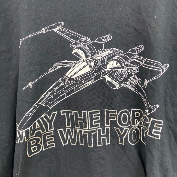 古着 used　STAR WARS　スターウォーズ　半袖ムービープリントTシャツ　レトロ　クルーネック　黒　ブラック　XXLサイズ