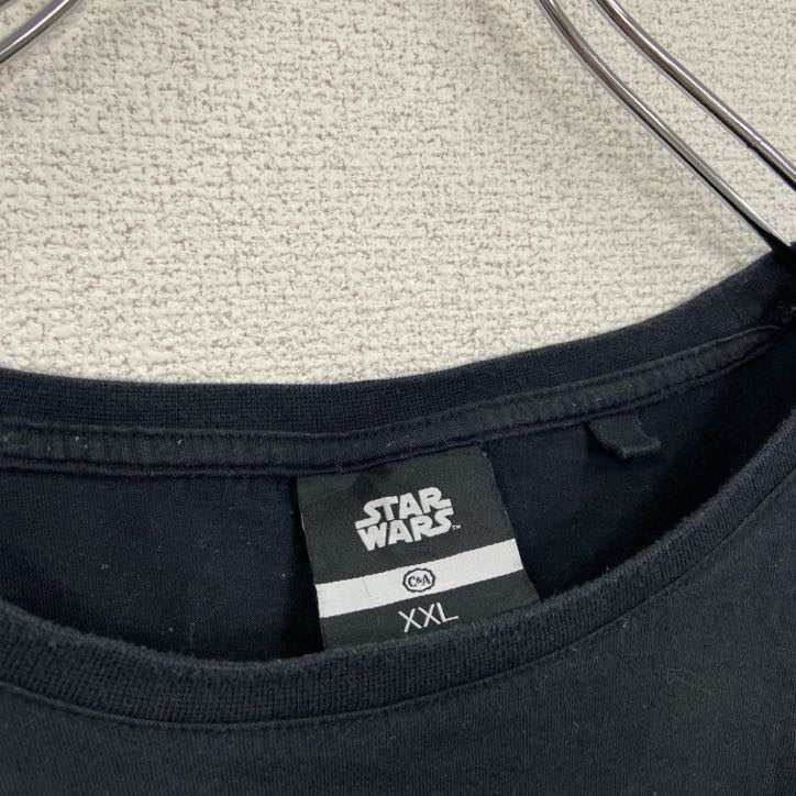 古着 used　STAR WARS　スターウォーズ　半袖ムービープリントTシャツ　レトロ　クルーネック　黒　ブラック　XXLサイズ