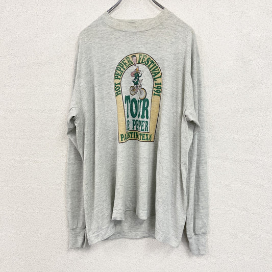 90s　Screen Stars　スクリーンスターズ　長袖Tシャツ/ロンT　ヴィンテージ　霜降りグレー　XLサイズ