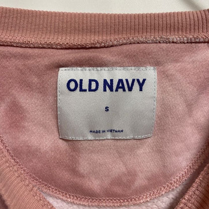 古着 used　OLDNAVY オールドネイビー　長袖タイダイ柄スウェット　トレーナー　クルーネック　ピンク　レトロ　Sサイズ