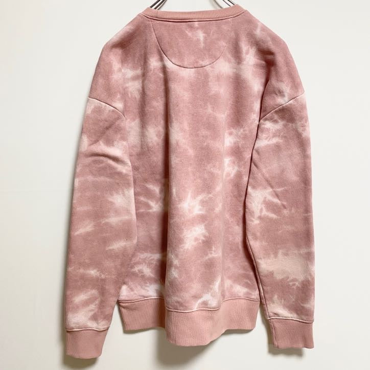 古着 used　OLDNAVY オールドネイビー　長袖タイダイ柄スウェット　トレーナー　クルーネック　ピンク　レトロ　Sサイズ