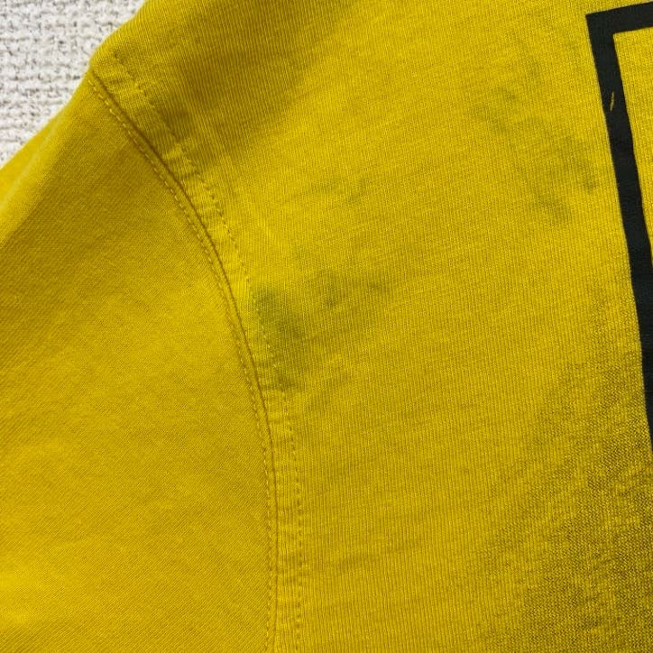 古着 used　RE WARD　半袖VネックプリントTシャツ　ラスベガス　街並み　黄色　イエロー　レトロデザイン　Mサイズ