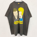 古着 used　ビーバス＆バットヘッド　BEAVIS&BUTT HEAD　半袖キャラクタープリントTシャツ　ブラウン　2XLサイズ