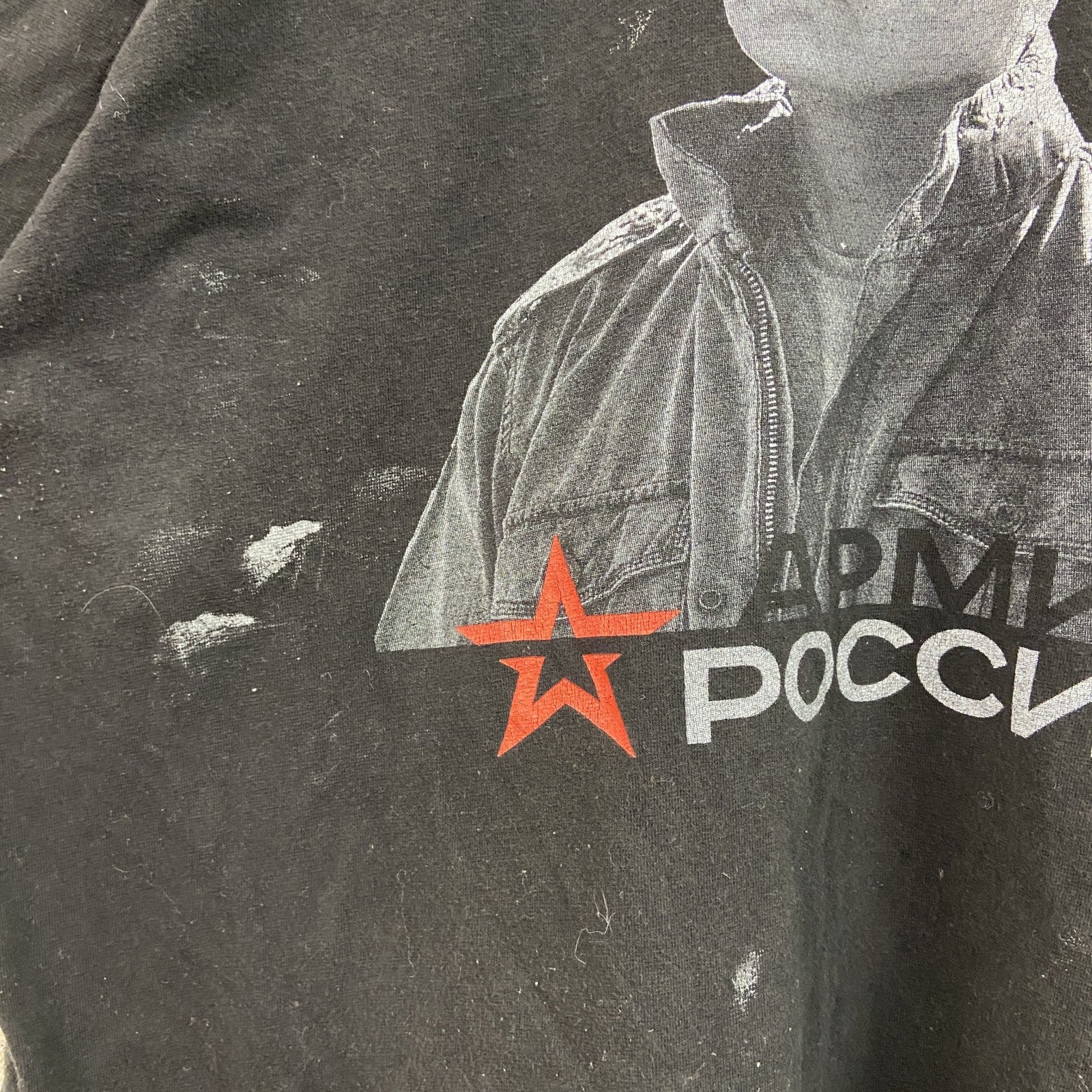 古着 used　ウラジーミル・プーチン　半袖人物プリントTシャツ　ロシア　レトロデザイン　クルーネック　黒　ブラック　XLサイズ