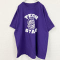 半袖ビッグプリントTシャツ　アーチプリント　両面プリント　WEBLEEDPURPLE　3連プリント　紫　パープル