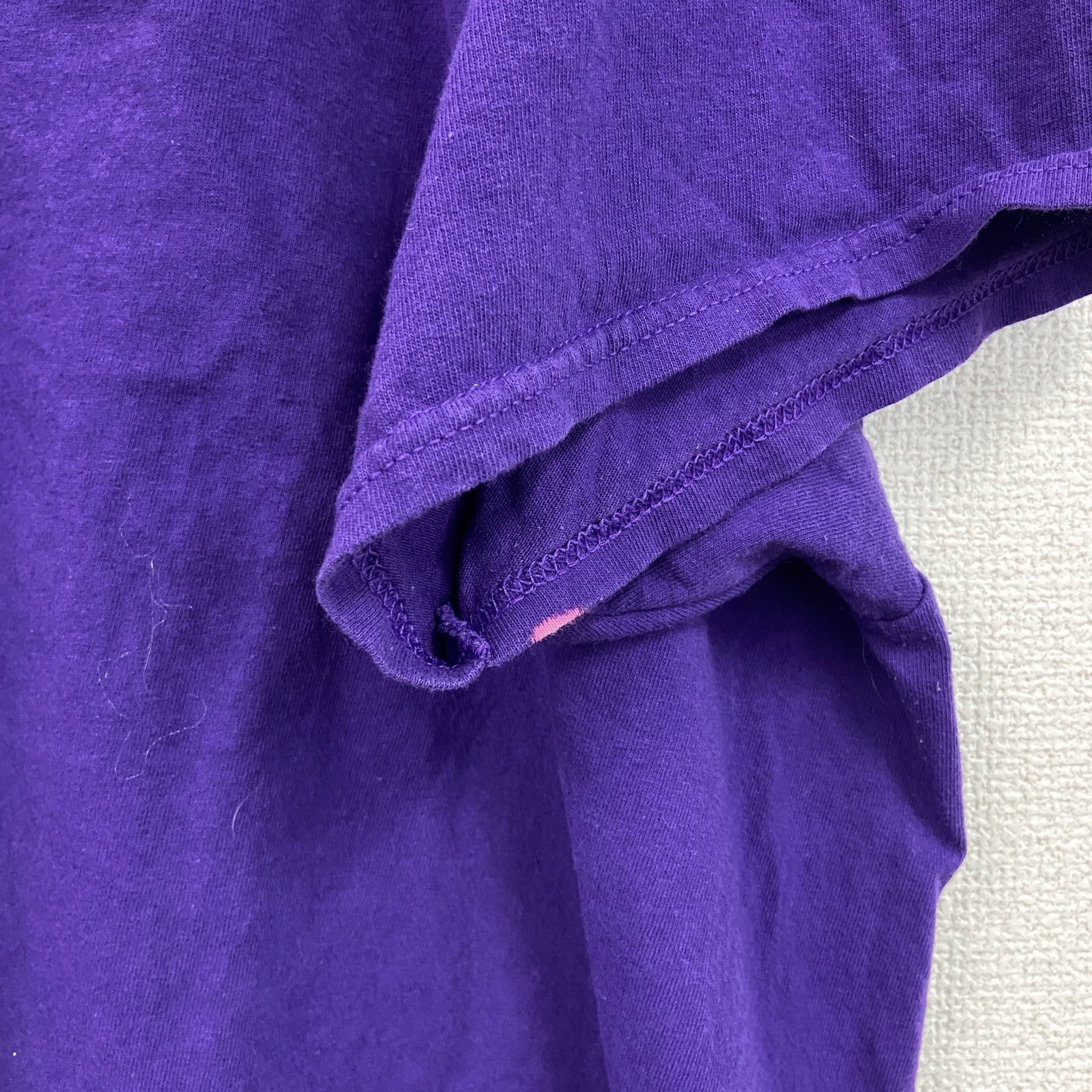 半袖ビッグプリントTシャツ　アーチプリント　両面プリント　WEBLEEDPURPLE　3連プリント　紫　パープル