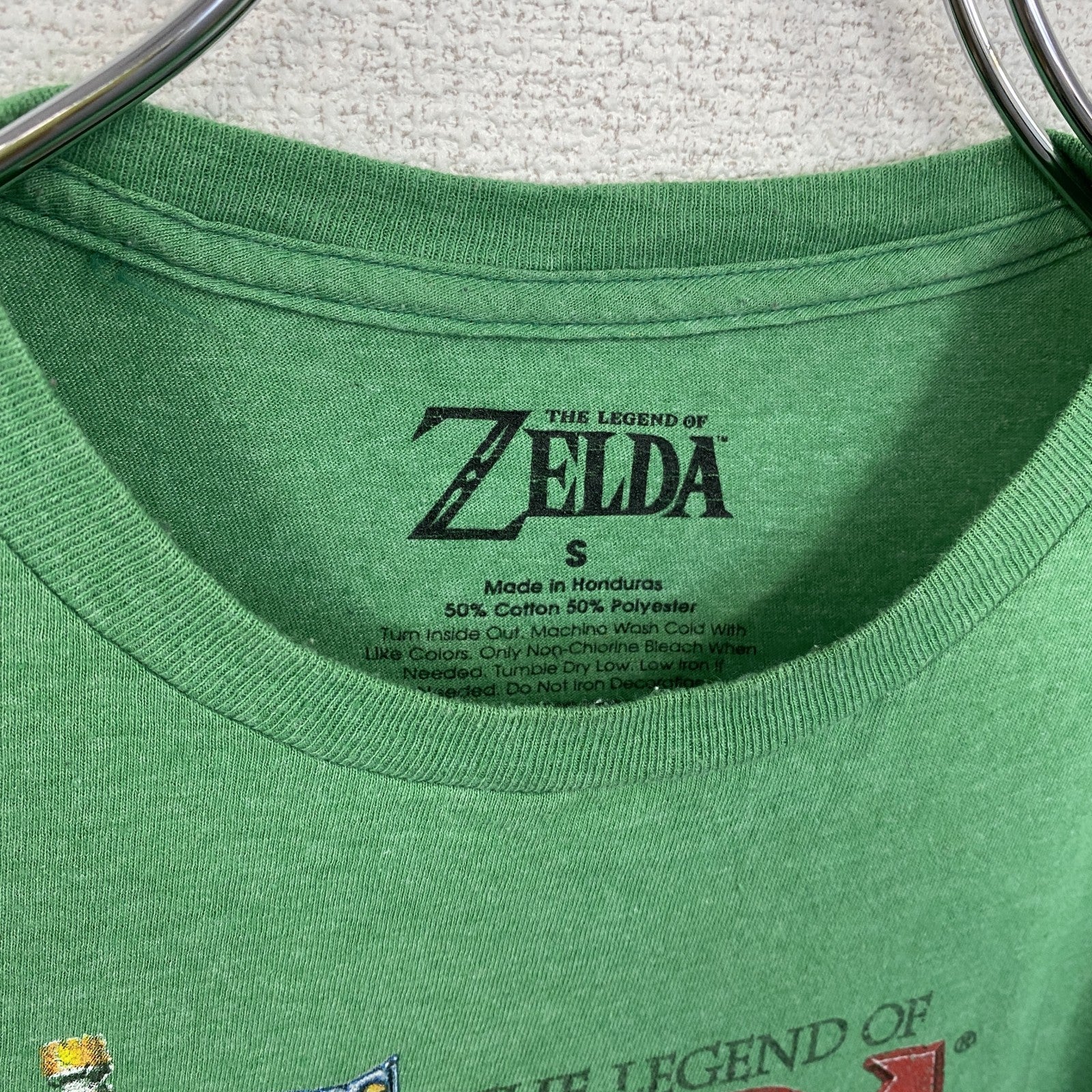 古着 used　ゼルダの伝説　半袖ゲームプリントTシャツ　オフィシャル　クルーネック　レトロ　緑　Sサイズ