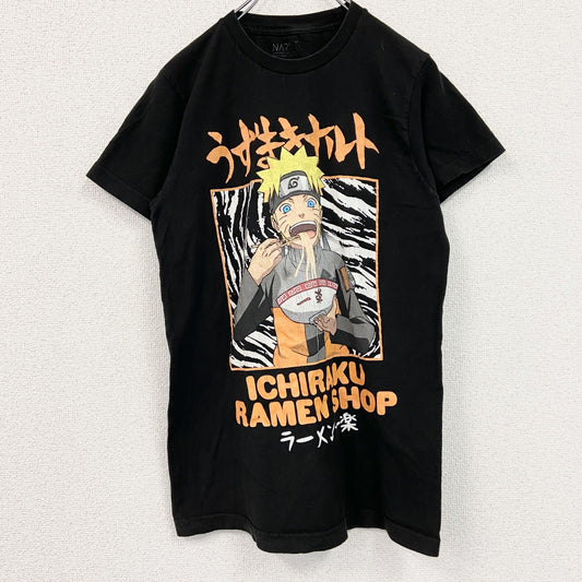 古着 used　NARUTO　半袖アニメプリントTシャツ　うずまきナルト　少年ジャンプ　クルーネック　黒　ブラック　Sサイズ